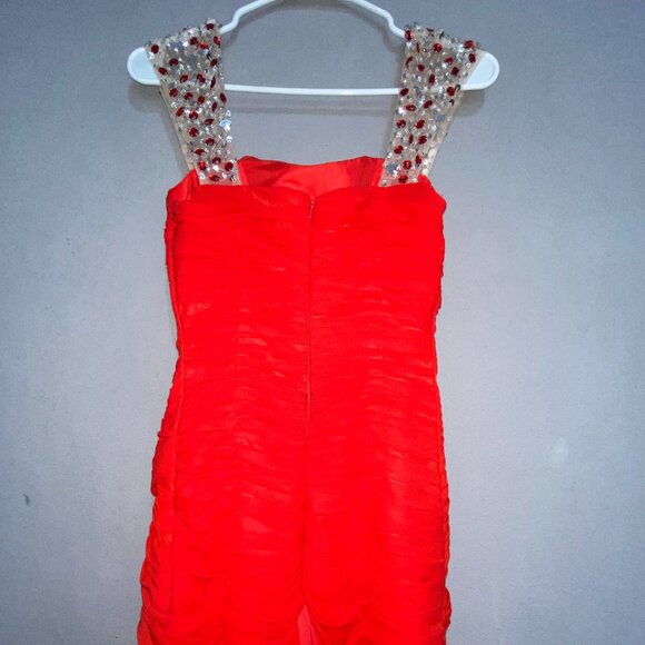 Dressale Red Chiffon Beaded Strap Formal Dress Prom Evening Gown SMALL - Picture 7 of 13